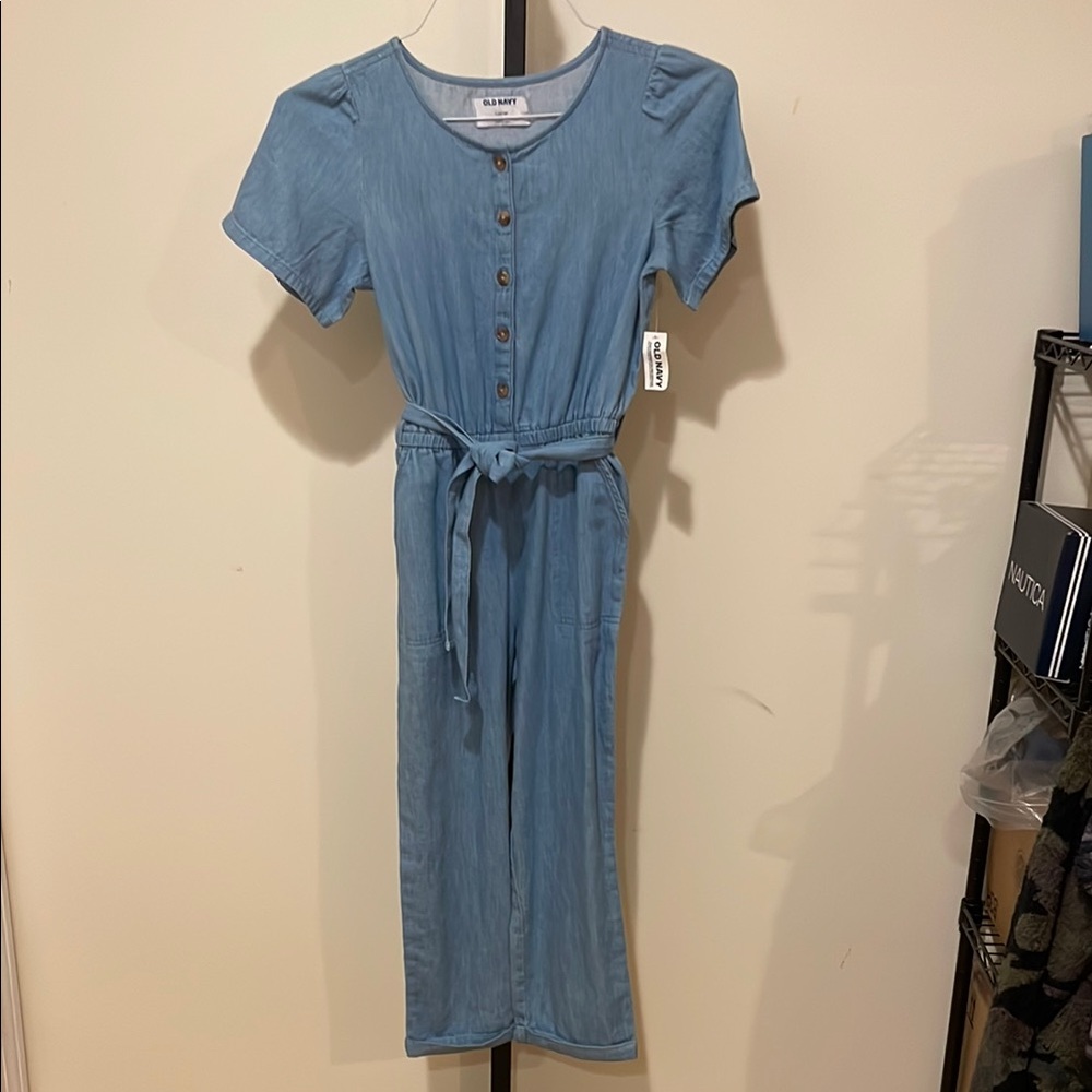 Old Navy Denim Button-Down Romper, Size Kids L